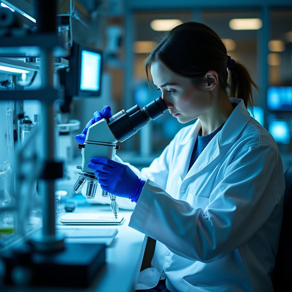 Investigadora en laboratorio de Y-TEC