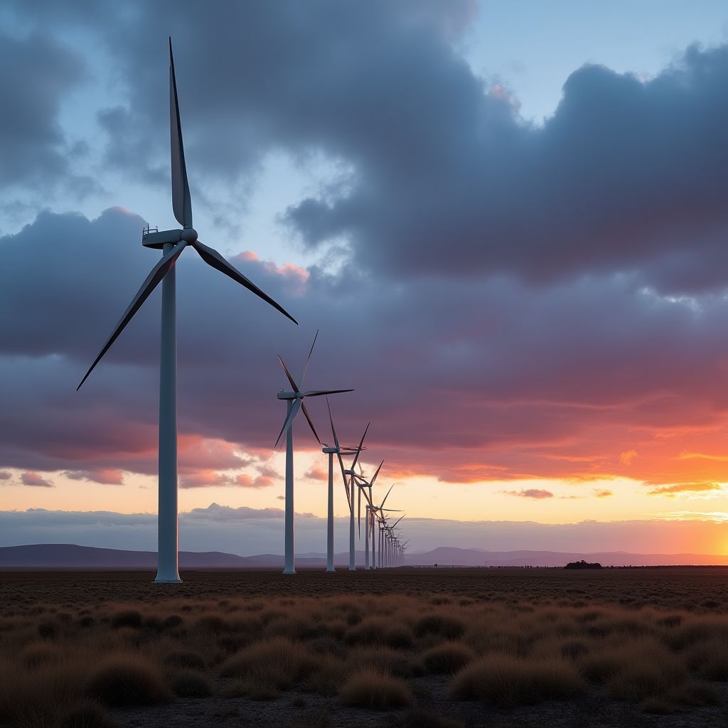 Turbinas eólicas de YPF Luz en la Patagonia